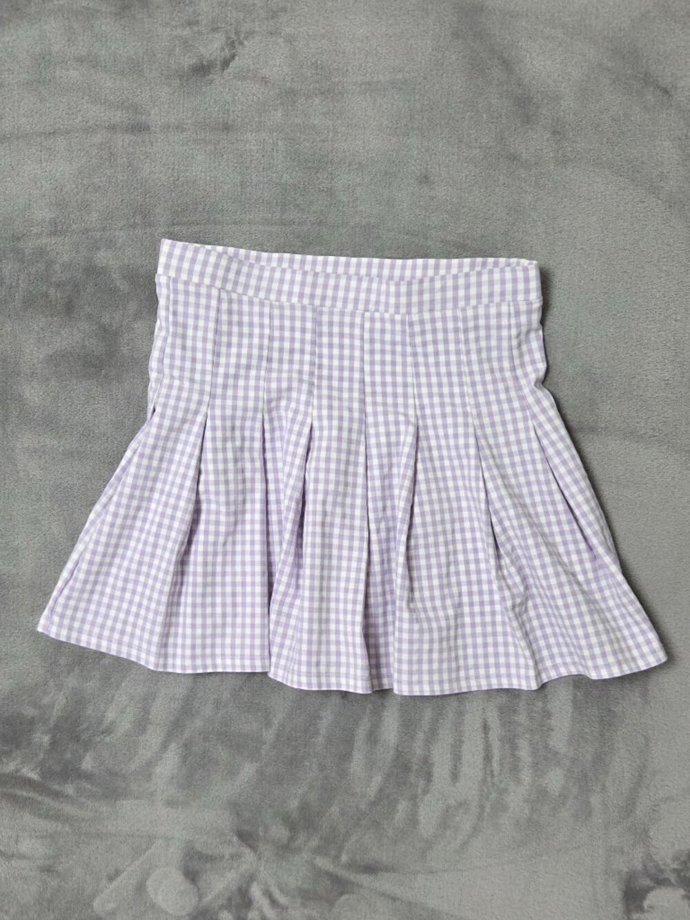 Altar'd State Purple Gingham Pleated Tennis Mini Skirt Size M